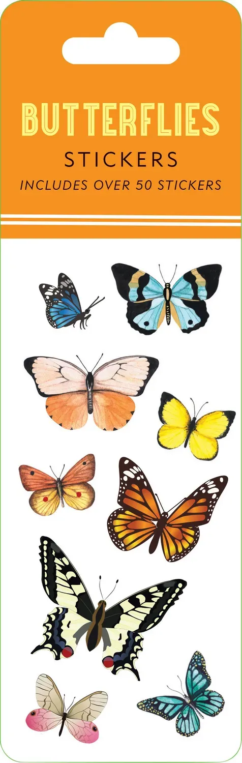 Peter Pauper Press Butterflies klistremerker 58 stk holografiske