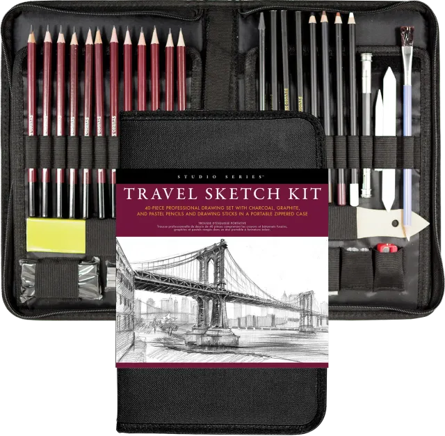 Peter Pauper Press Studio Series Travel Sketch Kit 40 deler