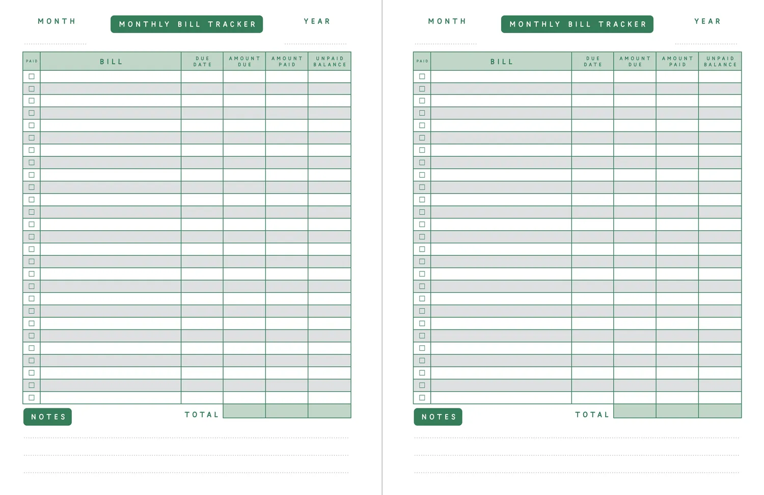 Peter Pauper Press Monthly Bill Tracker regningsbok 108 sider