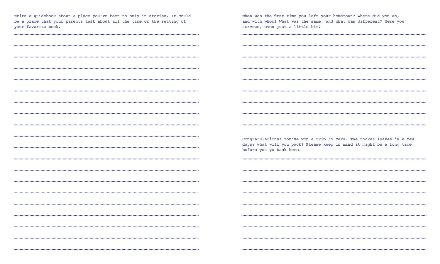 642 Things Young Writer's Edition skrivebok for barn