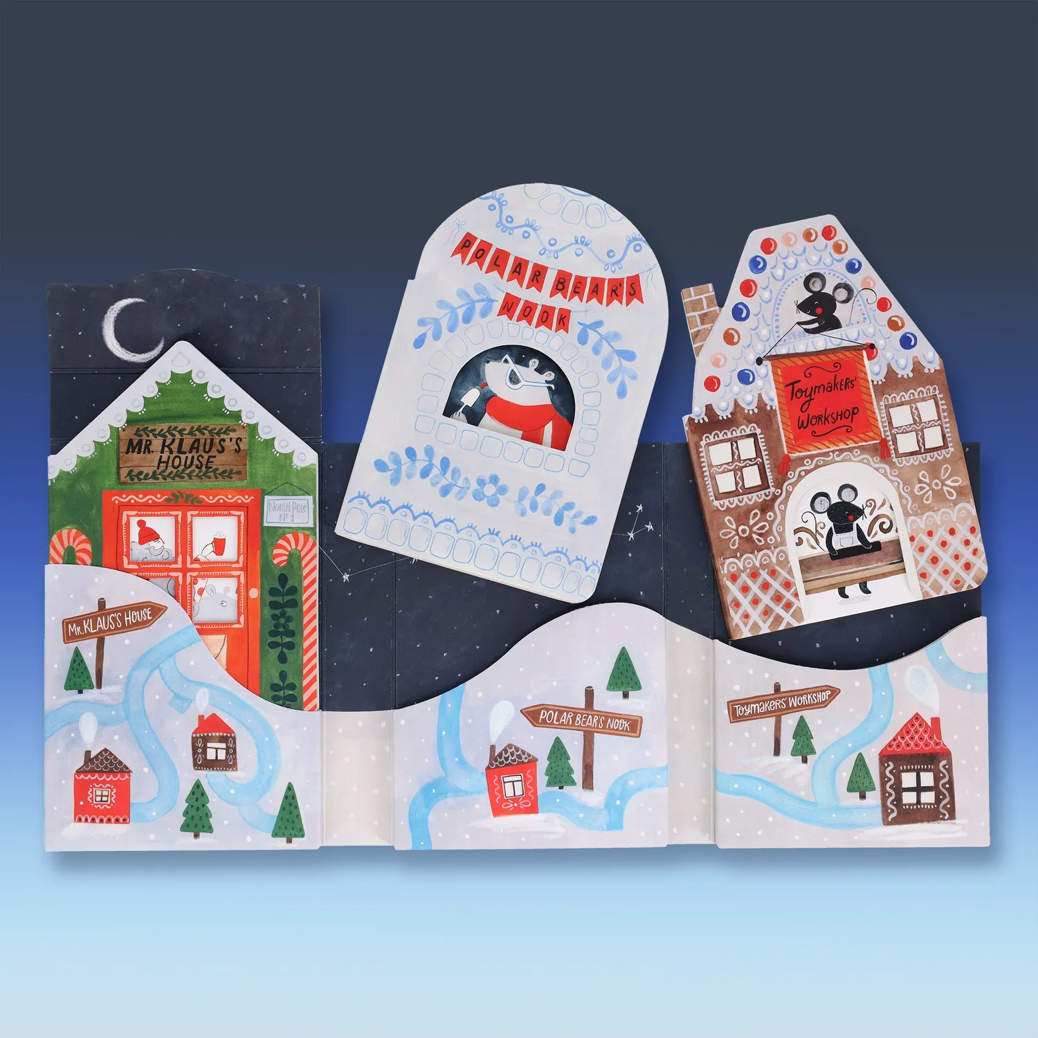 Chronicle Books North Pole Village julebok 3 minibøker