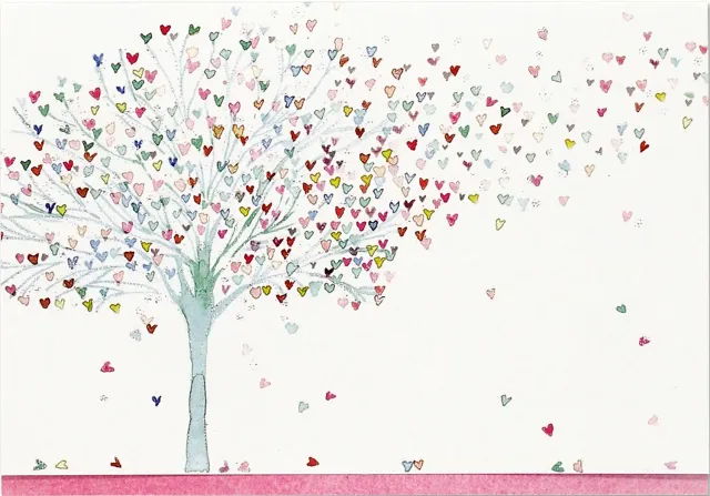 Peter Pauper Press Tree of Hearts notatkort 14 stk