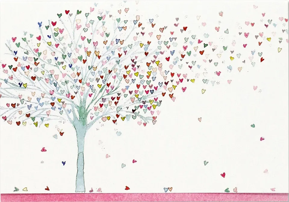 Peter Pauper Press Tree of Hearts notatkort 14 stk