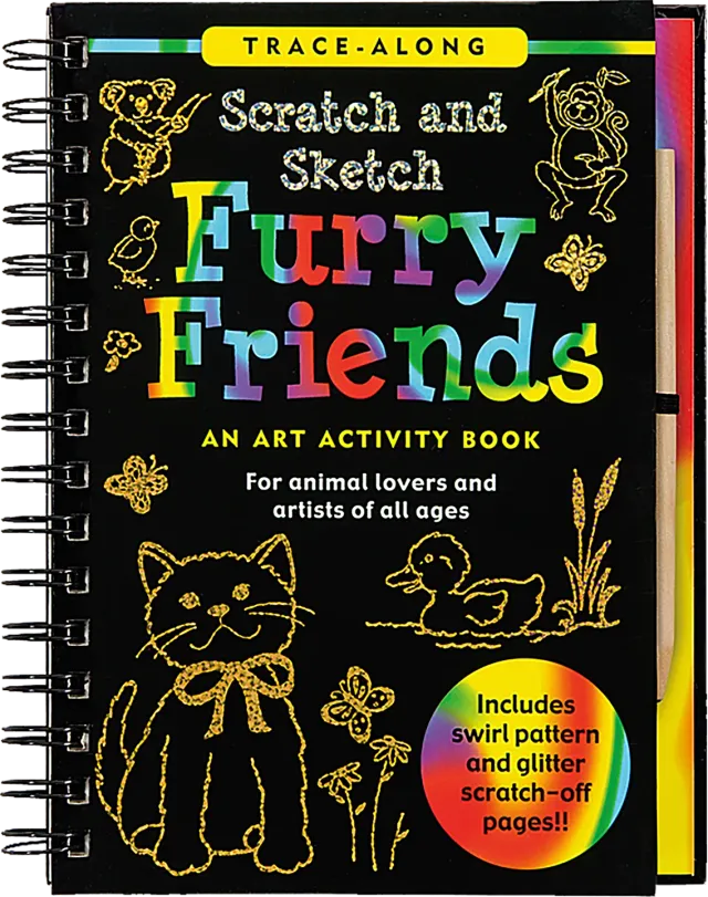 Peter Pauper Press Furry Friends Scratch and Sketch skrapebok barn