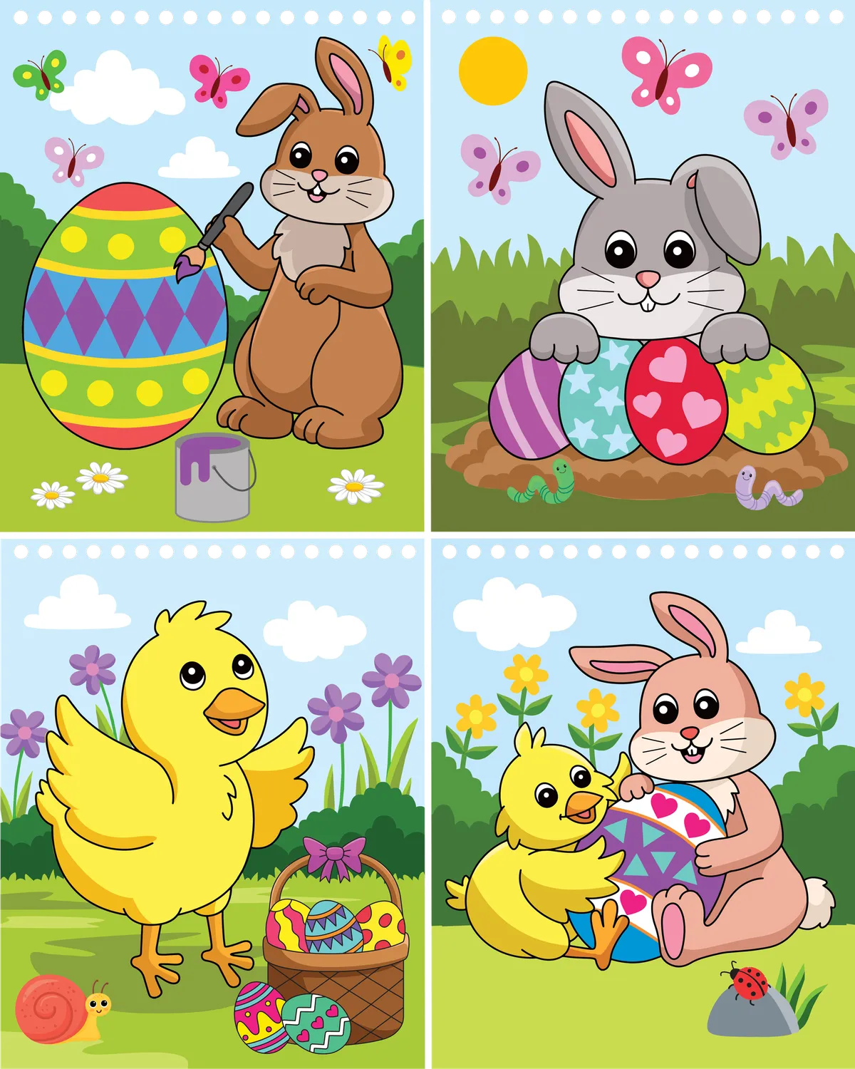 Peter Pauper Press Easter malebok med vannpenn 4 brett