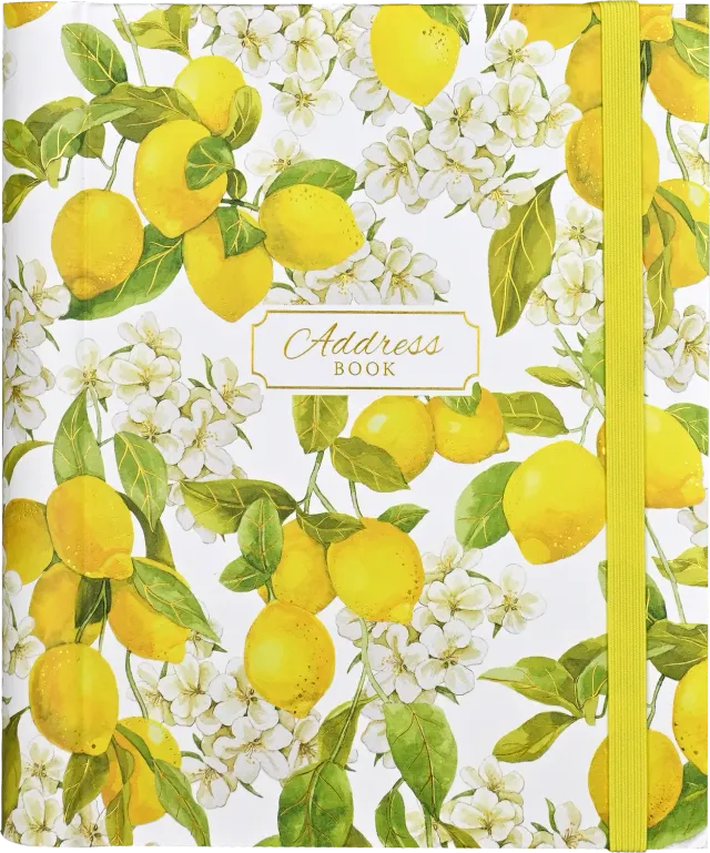 Peter Pauper Press Amalfi Lemons adressebok stor 350 kontakter