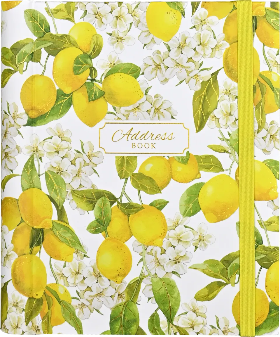 Peter Pauper Press Amalfi Lemons adressebok stor 350 kontakter