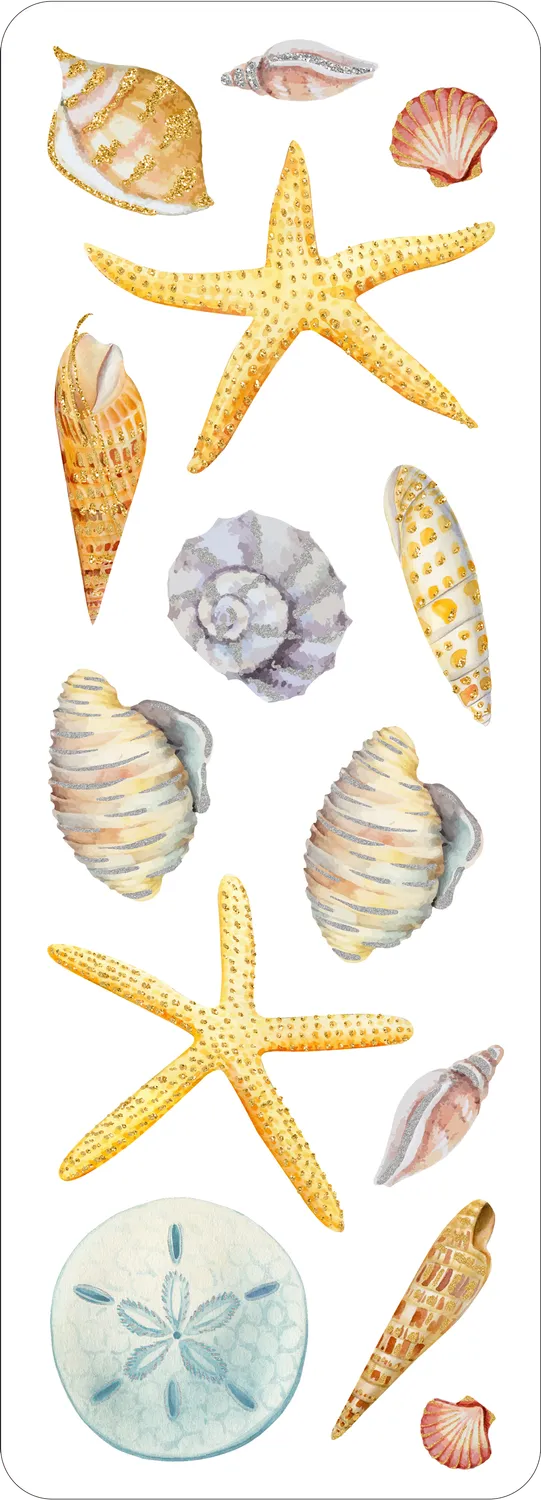 Peter Pauper Press Seashells klistremerker 100+ stk