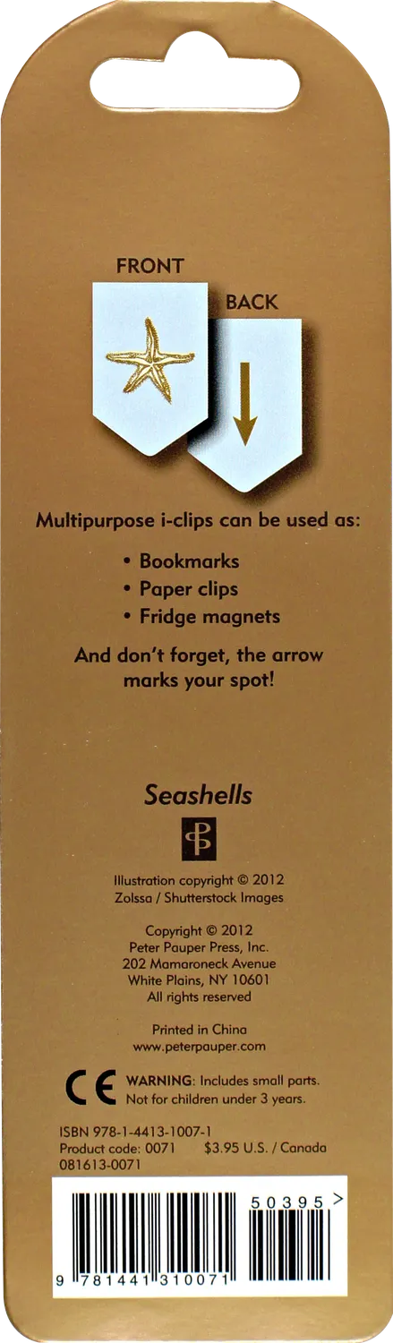 Peter Pauper Press i-clips Seashells magnetbokmerker 8-pk skjell