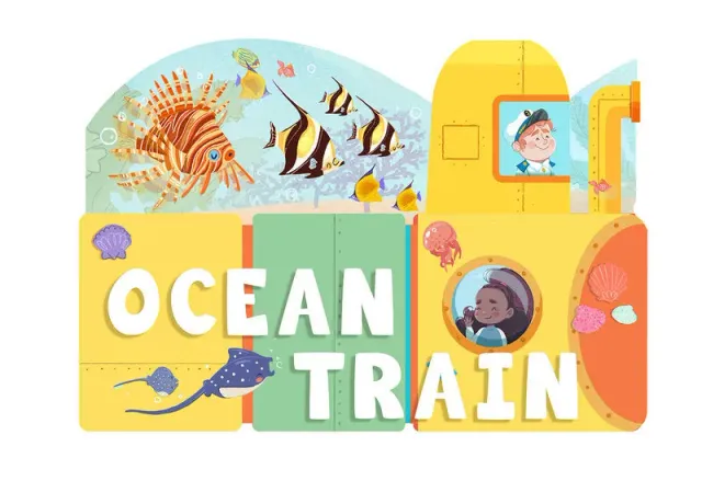 Abrams Ocean Train aktivitetsbok pappbok tall