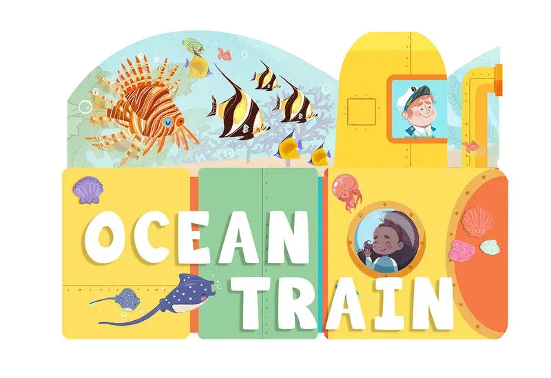 Abrams Ocean Train aktivitetsbok pappbok tall