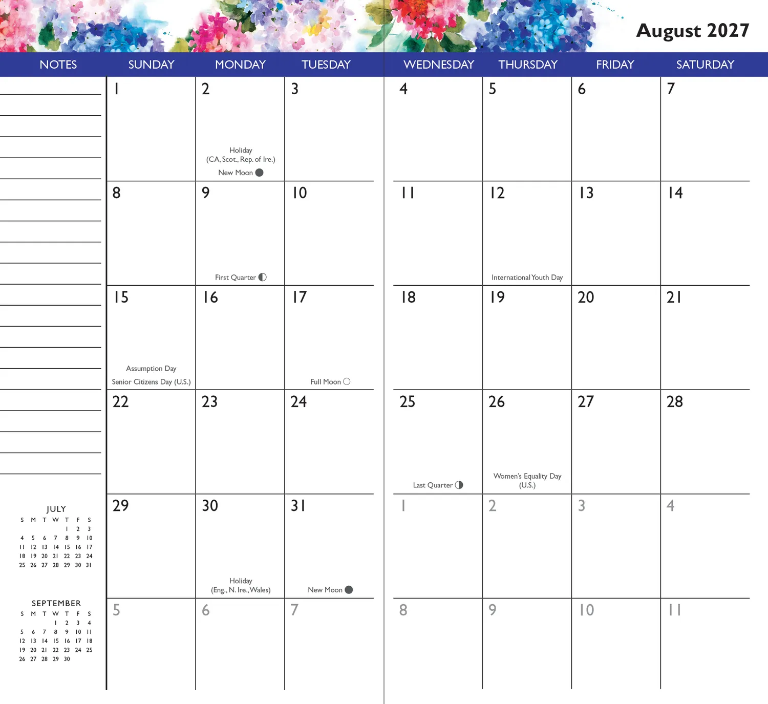 Peter Pauper Press Hydrangeas lommeplanner 2027-2028 2-år