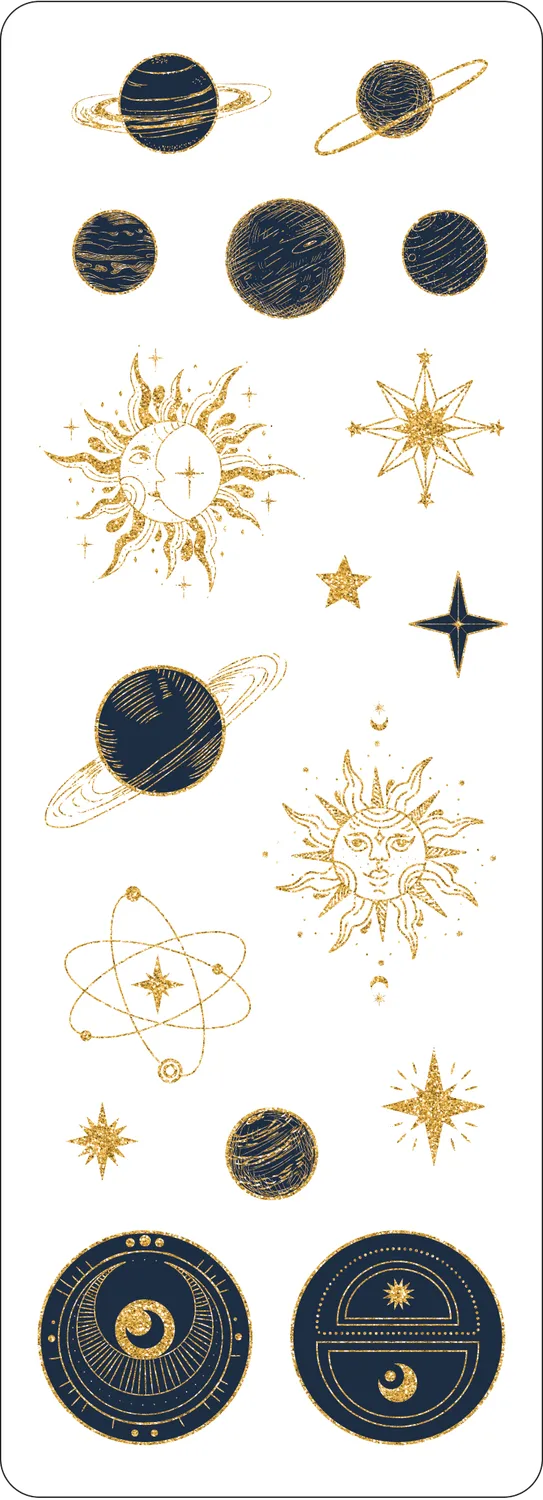 Peter Pauper Press Celestial klistremerker 80 stk holografisk
