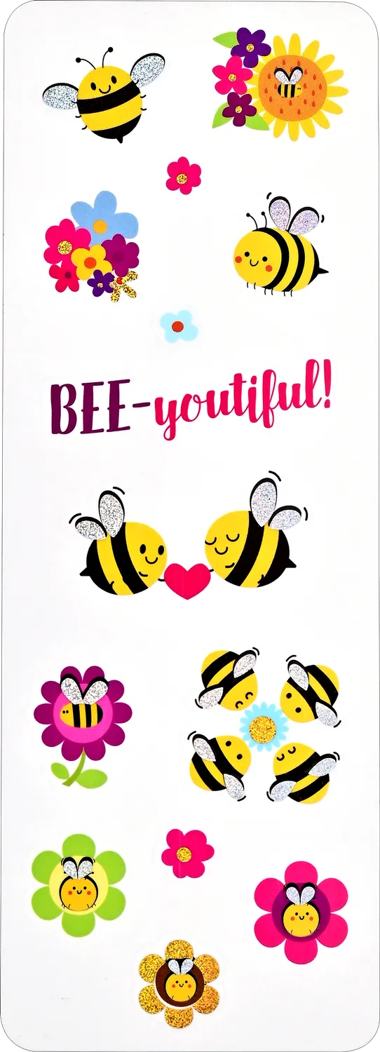 Peter Pauper Press Buzzy Bees klistremerker 70-pk holografisk