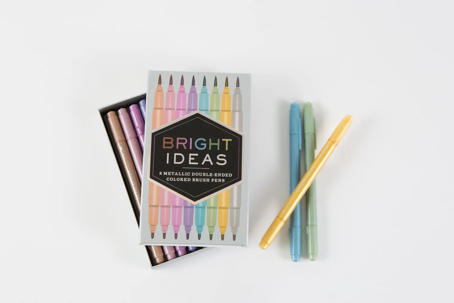 Bright Ideas 8 Metallic Double-Ended Brush Pens tusjer 8 stk