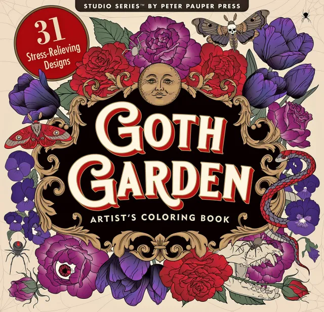 Peter Pauper Press Goth Garden fargebok voksne 31 gotiske motiv