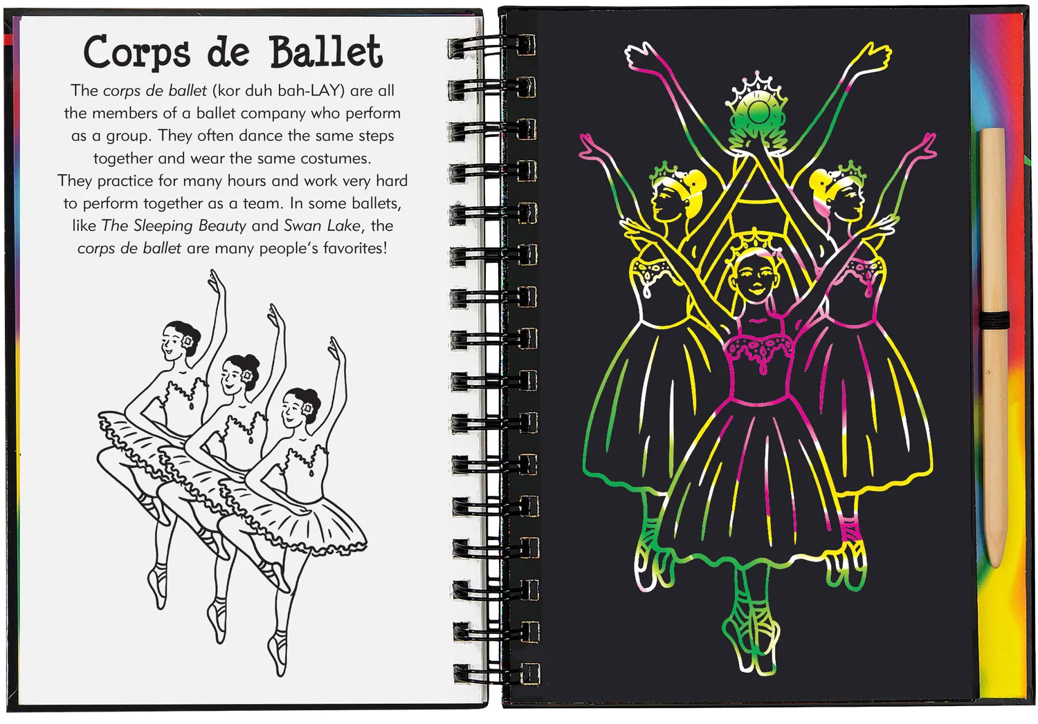 Peter Pauper Press Scratch and Sketch Ballet skrapebok 64 sider
