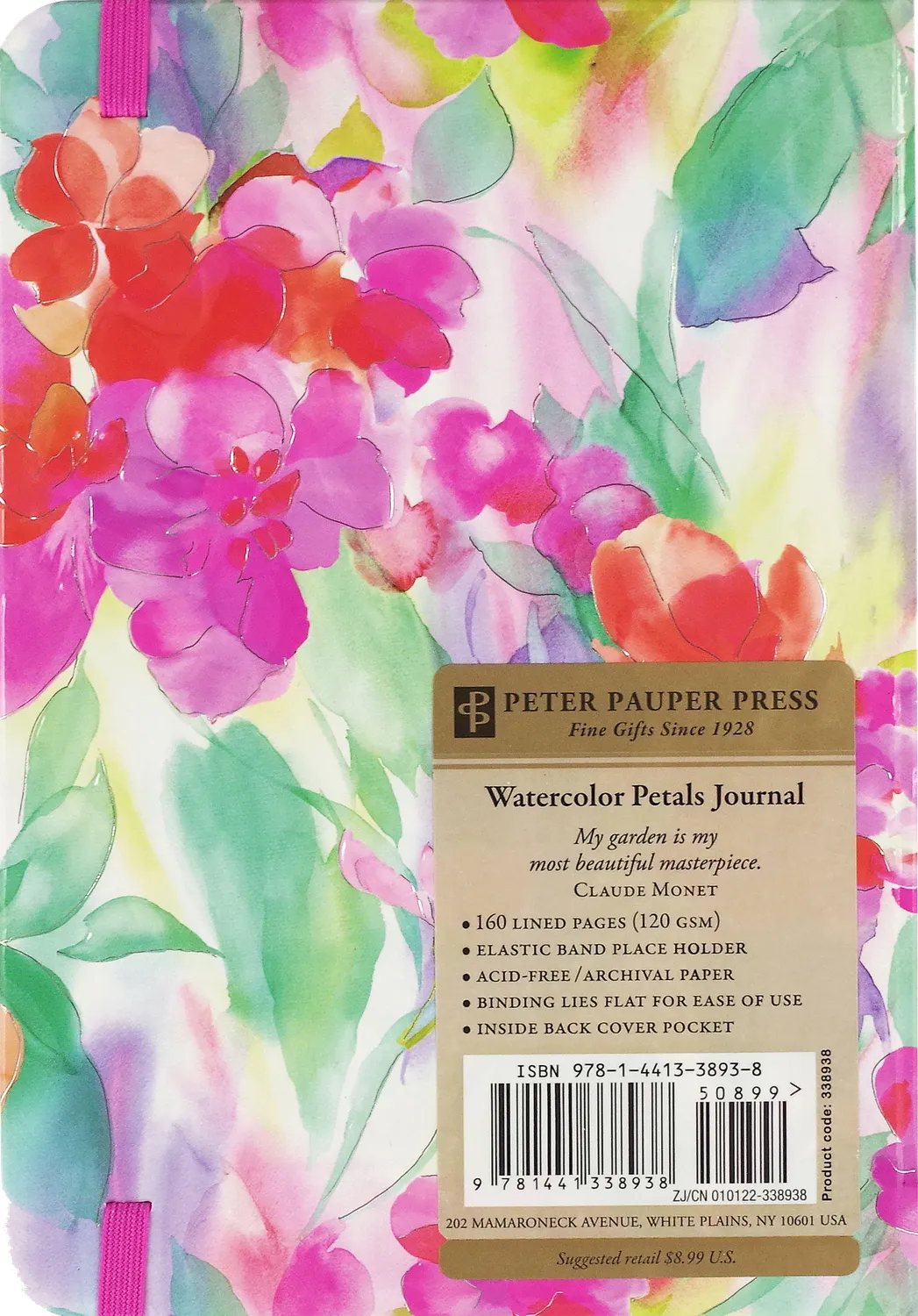 Peter Pauper Press Watercolor Petals notatbok linjert 160 sider
