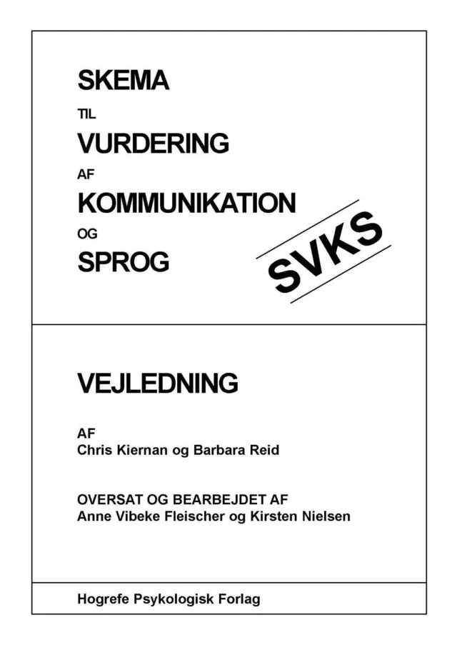 Hogrefe SVKS skjema kommunikasjon og språk 10-pakning