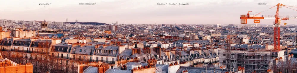 Abrams Rooftop Paris innbundet panoramabok gave slipcase