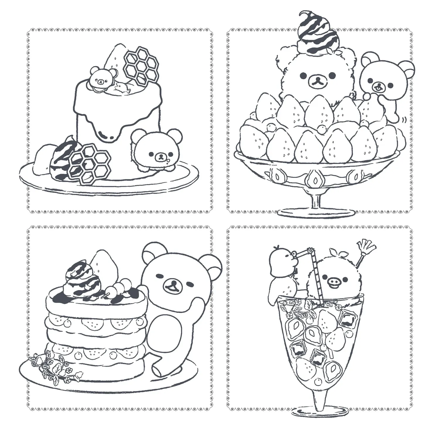 Rilakkuma Sweet & Savory Treats fargeleggingsbok pocket kawaii