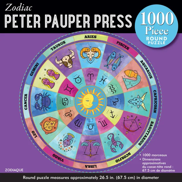 Peter Pauper Zodiac rundt puslespill 1000 brikker stjernetegn