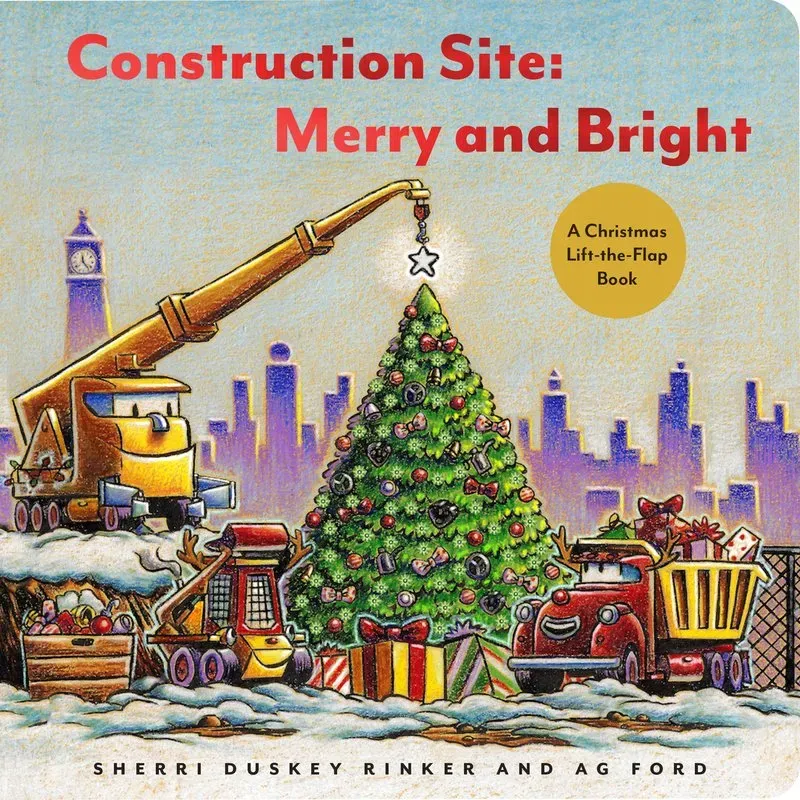 Abrams Construction Site Merry and Bright kartongbok med klaffer