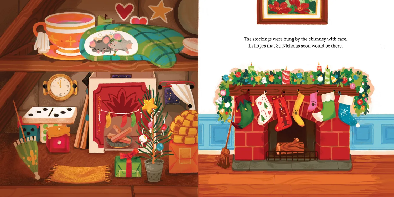 Peter Pauper Press Twas The Night Before Christmas bildebok gullsnitt