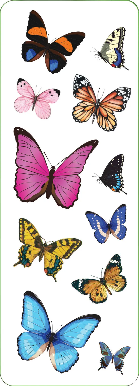 Peter Pauper Press Butterflies klistremerker 58 stk holografiske