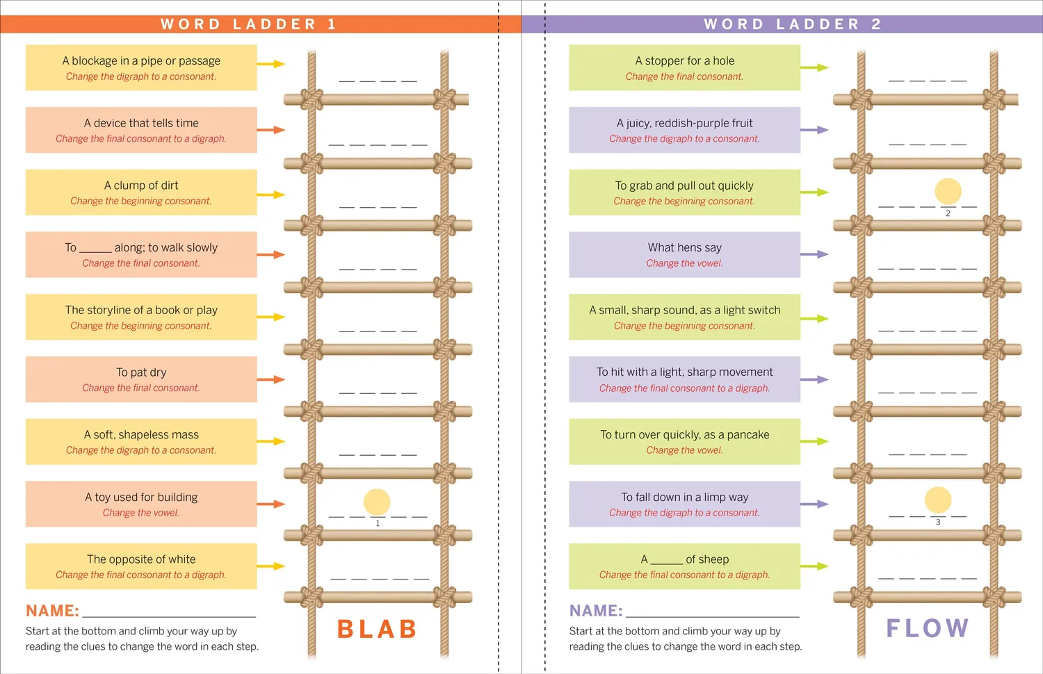 Step-by-Step Word Ladder Workbook 2-3 klasse engelsk 60 stk