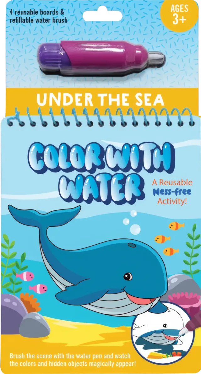 Peter Pauper Press Color With Water malebok Under the Sea