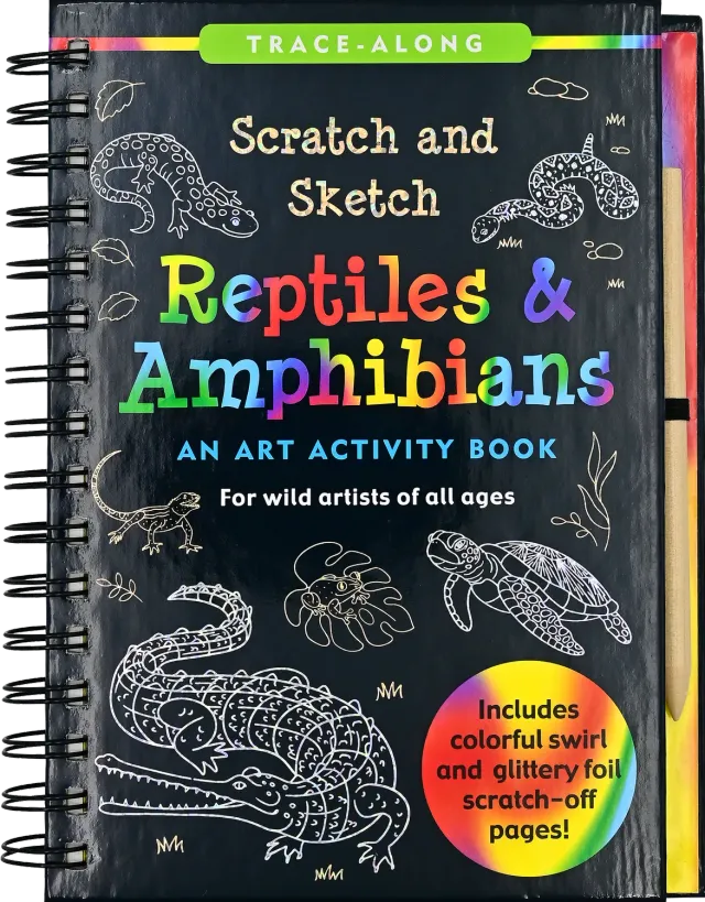 Peter Pauper Press Scratch and Sketch Reptiles & Amphibians skrapebok for barn