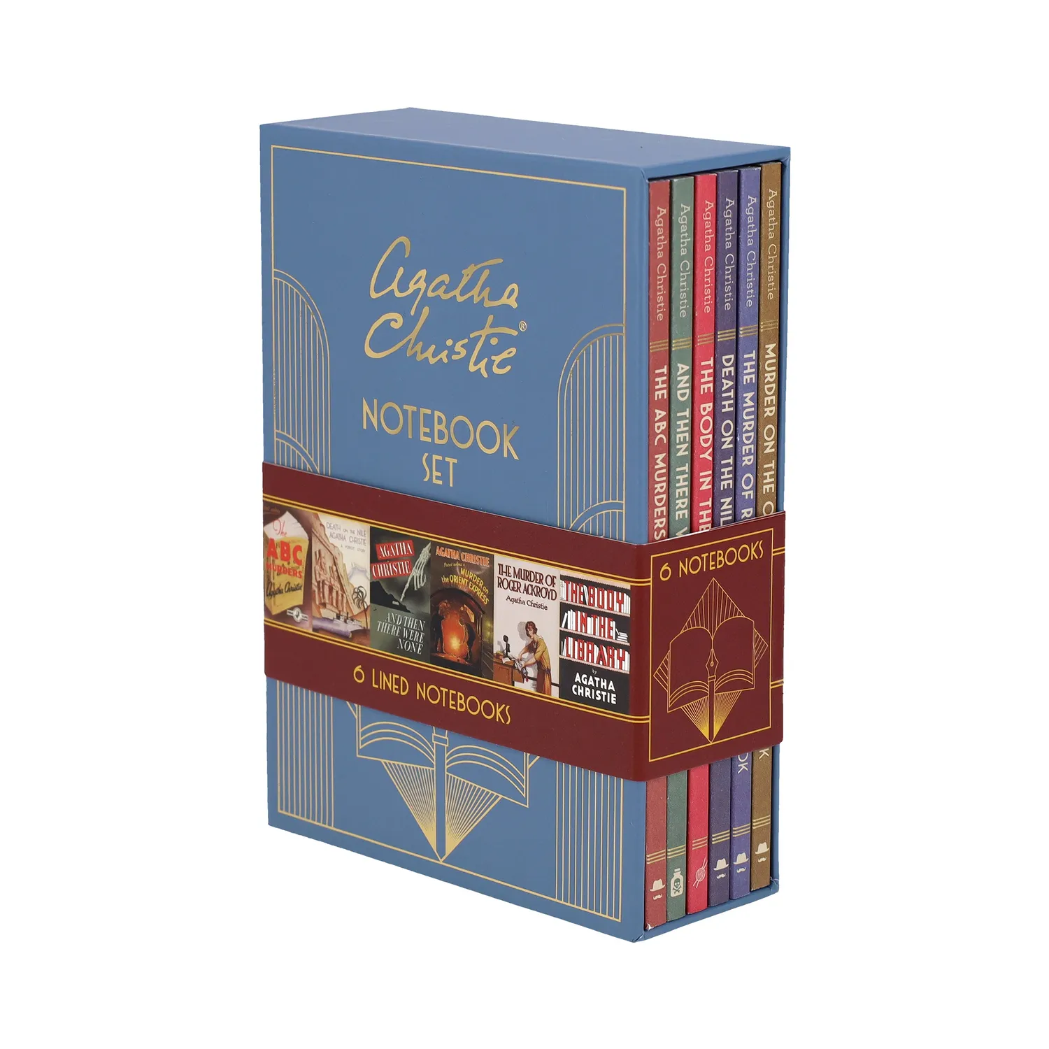 Abrams and Chronicle Agatha Christie notatboksett 6-pak linjert