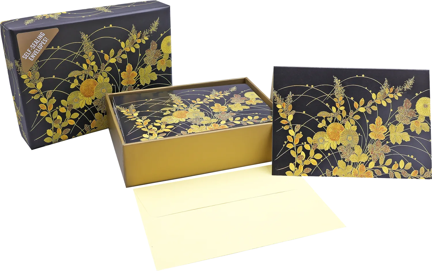Peter Pauper Press Autumn Grasses notatkort 14 stk gullfolie
