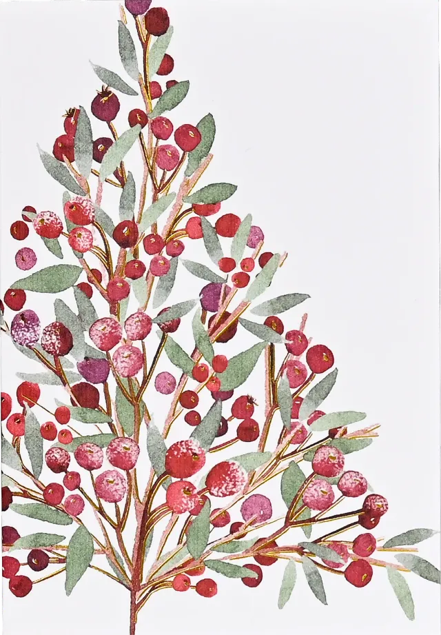Peter Pauper Press Festive Bough julekort 20-pk gullfolie