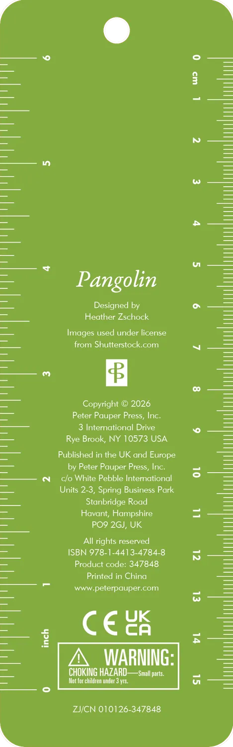 Peter Pauper Press Pangolin bokmerke perler linjal