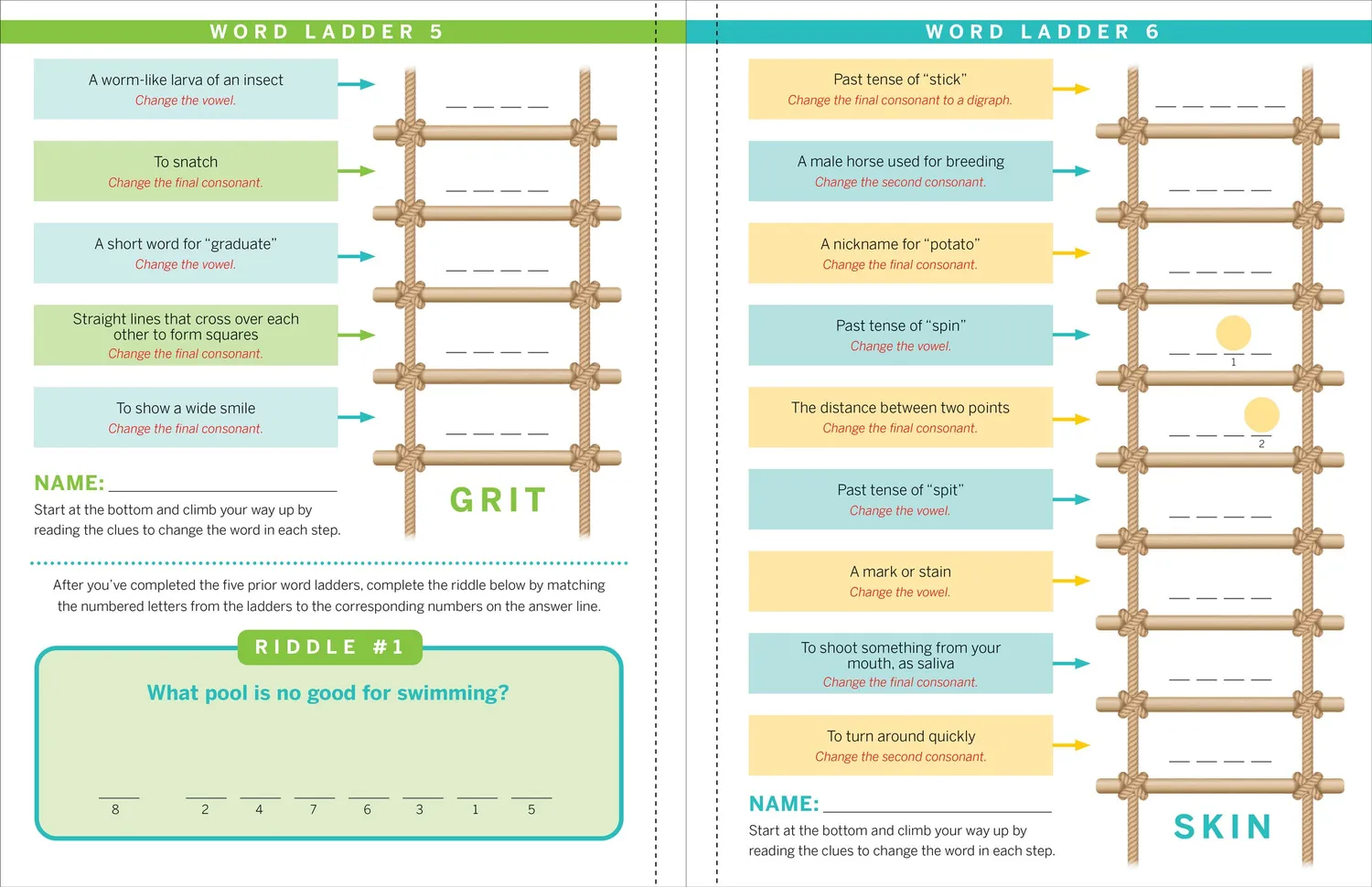 Step-by-Step Word Ladder Workbook 2-3 klasse engelsk 60 stk