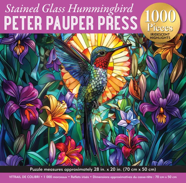 Peter Pauper Press Stained Glass Hummingbird puslespill 1000 folie