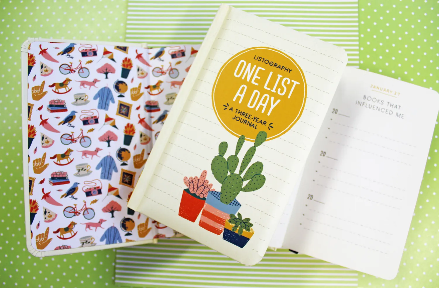Listography One List a Day dagbok 3-års listejournal illustrert