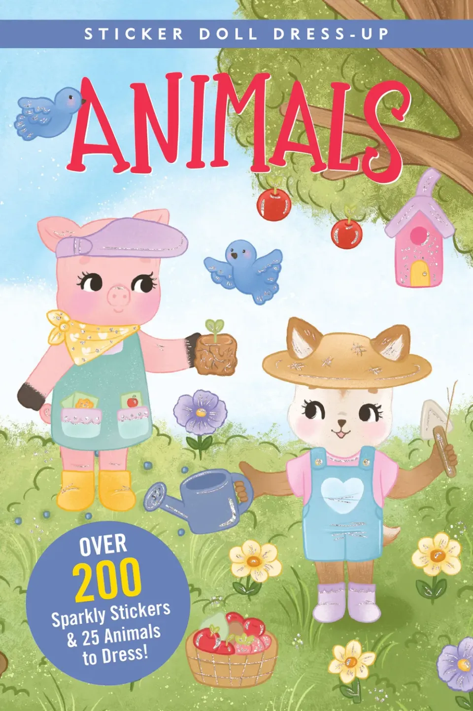 Peter Pauper Press Animals Sticker Doll Dress-Up Book klistremerkebok 200+ stk