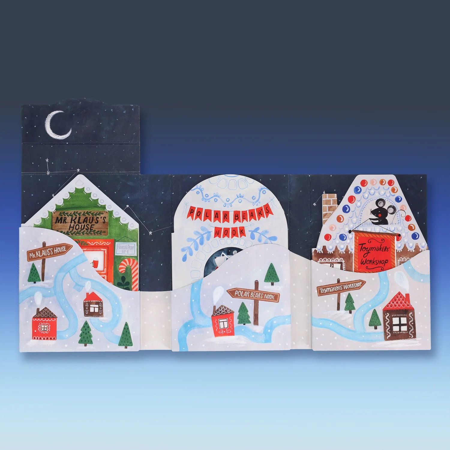 Chronicle Books North Pole Village julebok 3 minibøker