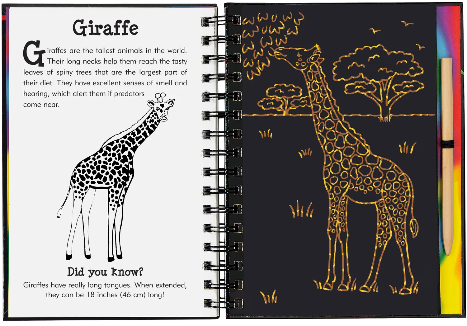Peter Pauper Press Scratch and Sketch Wild Safari skrapebok safaridyr