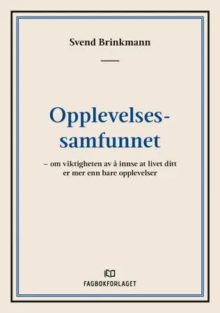 Svend Brinkmann Opplevelsessamfunnet heftet bok pent brukt