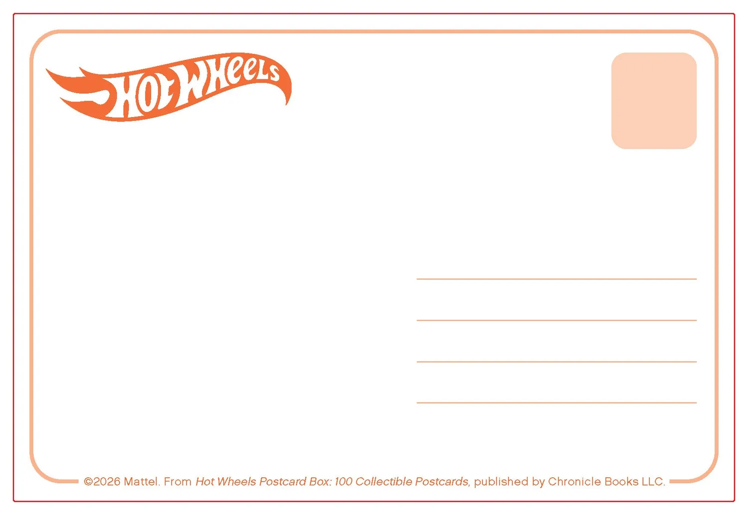 Hot Wheels Postcard Box postkort 100 stk samleboks biler