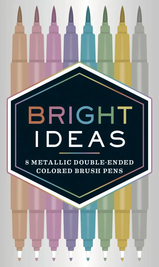 Bright Ideas 8 Metallic Double-Ended Brush Pens tusjer 8 stk