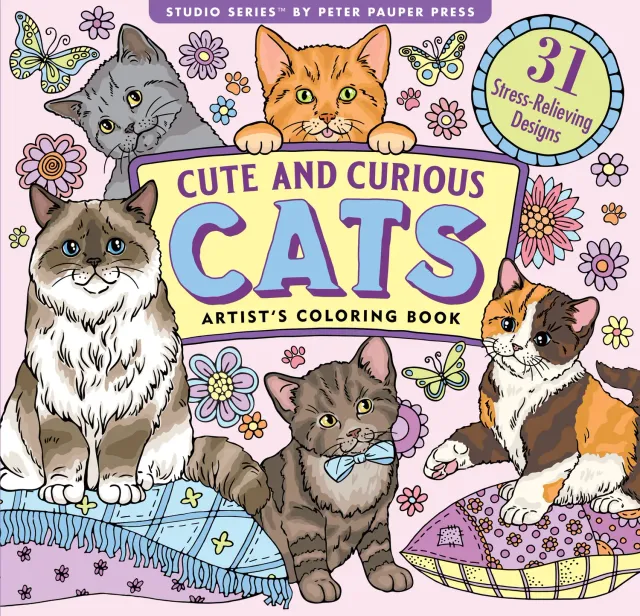 Peter Pauper Press Cute and Curious Cats fargebok katter