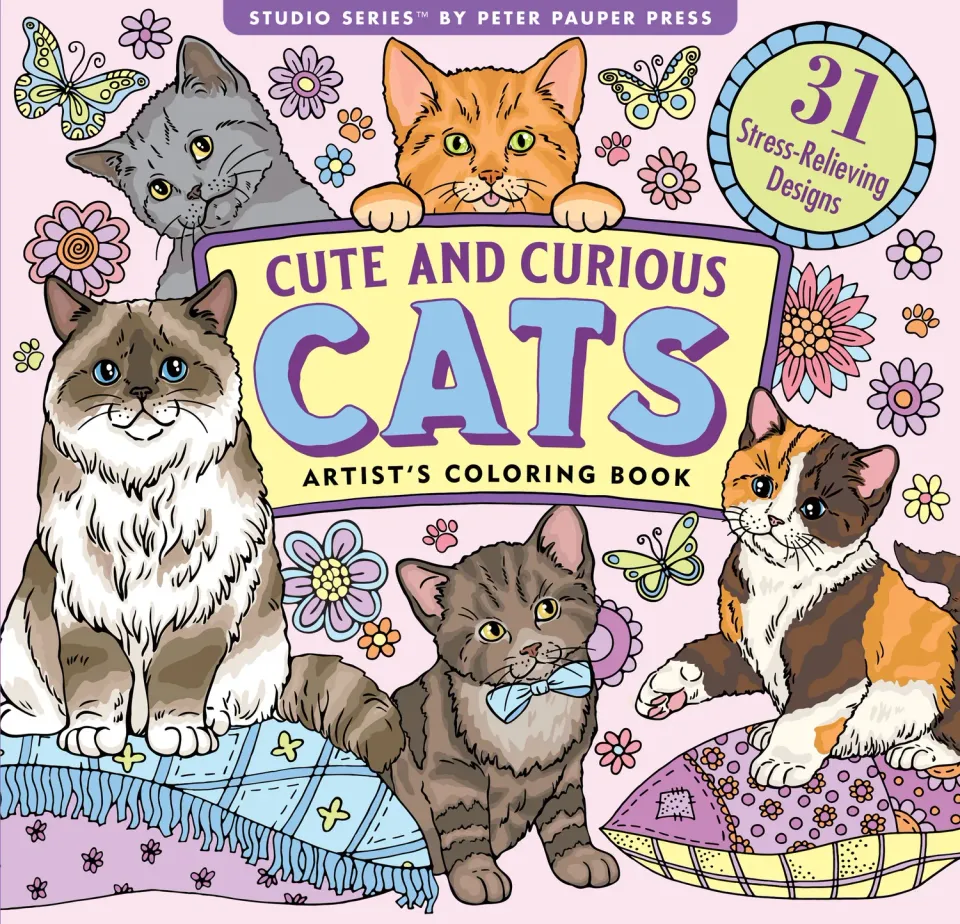 Peter Pauper Press Cute and Curious Cats fargebok katter