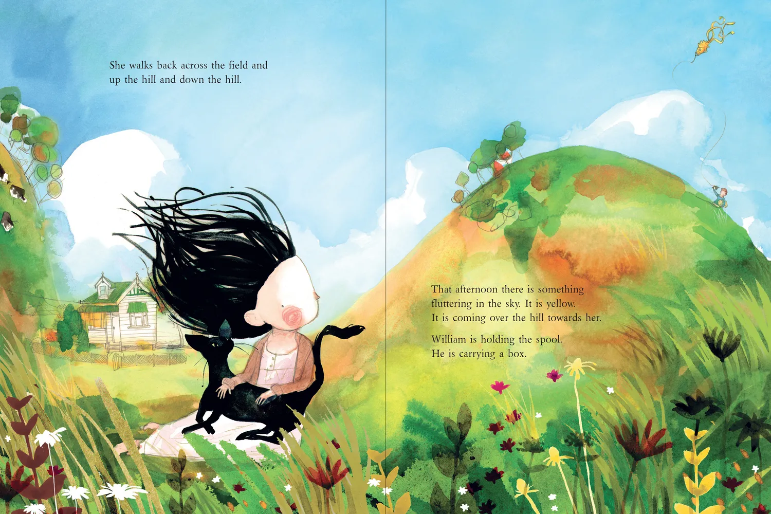 Janet A. Holmes Blue Sky Yellow Kite bildebok innbundet