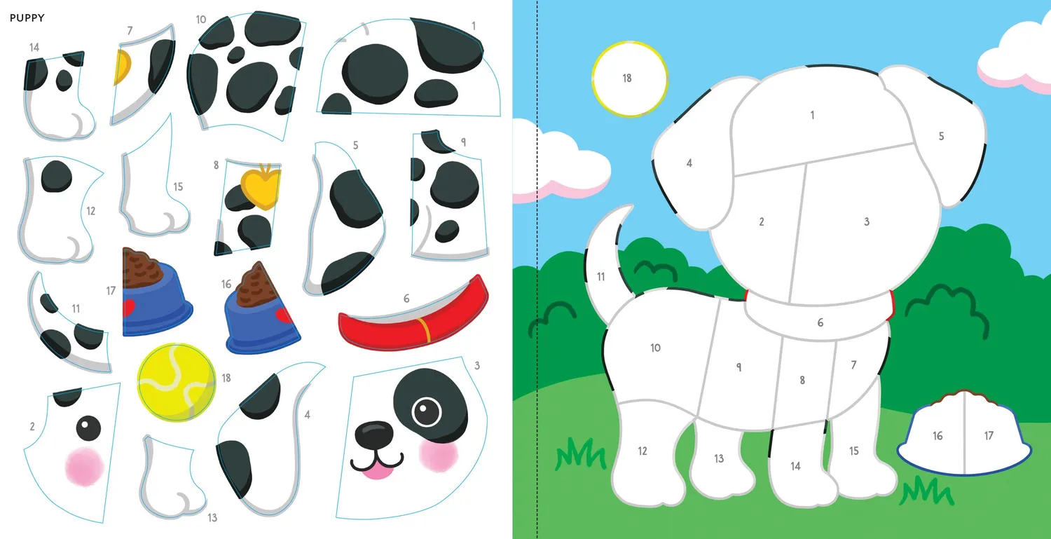 Peter Pauper Press Baby Animals klistremerkebok følg tall