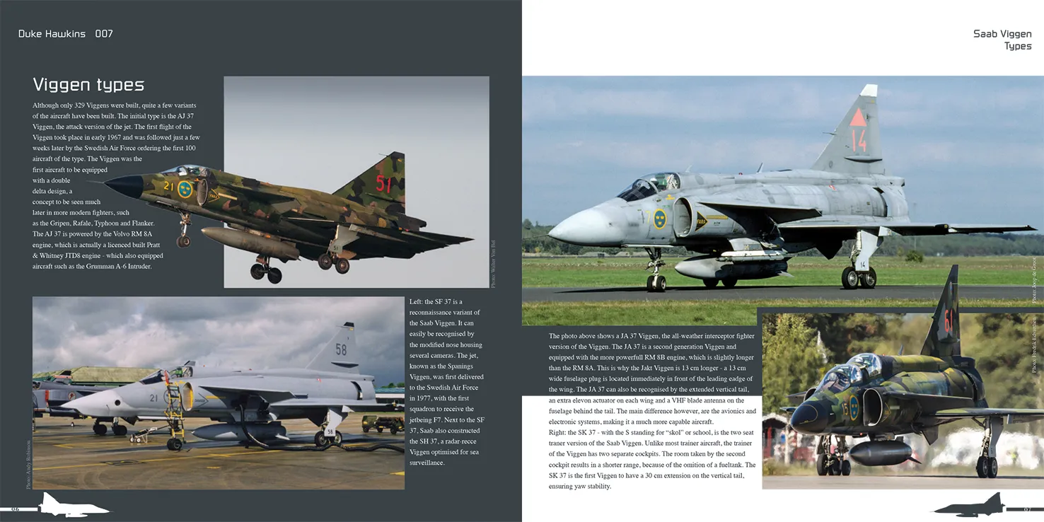 Duke Hawkins Saab AJ37 Viggen bok 84 sider dobbeltdelta